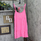Miken Juniors Tiered Dress Swim Cover Up I9672P544 Hot Pink Lurex XL