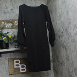 Nine West Womens Squareneck Sweater Dress WW14Y307RS1 Black M