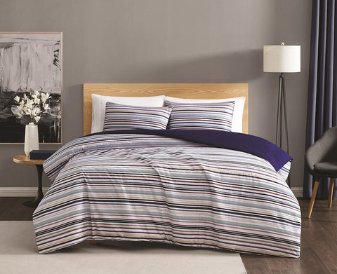 Truly Soft Teagan Stripe Multiple 3-Piece Duvet Set Striped Duvet Brown King