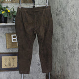 Lands' End Womens Sport Knit High Rise Corduroy Leggings Rich Coffee Brown PL