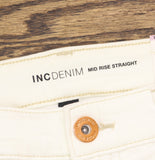 INC International Concepts Womens Mid Rise Boyfriend Jeans 100117316 White 6