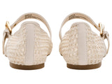 DV Dolce Vita Womens Woven Mulaney Strap Ballet Flat Ivory Off White 8.5M