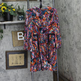 Vince Camuto Womens Novelty Metallic Chiffon Fit & Flare Dress Red Multi 6