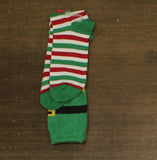 Wondershop Elf Christmas Feather Yarn Cuff Knee High Socks Green / Red Multi