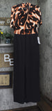 RACHEL by Rachel Roy Twisted Short- Sleeve Jumpsuit Leopard Black Multi 2XL
