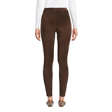 Lands' End Womens Sport Knit High Rise Corduroy Leggings Rich Coffee Brown PL