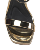 Jessica Simpson Adonia Two-Piece Platform Stiletto Dress Sandals Gold Yellow 5M