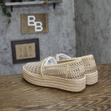 Toms Womens Valencia Platform Espadrille 10021921 Champagne Brown Metallic 7.5M