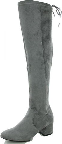 Sugar Ollie Women's Over-the-Knee Dress Boots SGR-OLLIE Grey Micro 8M