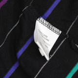 Payne Stewart Mens Long Sleeve Pique Golf Polo Shirt Black Striped L
