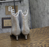 On 34th Womens Aatira Tulip Booties 10019682200 Silver Glitter Gray 5M