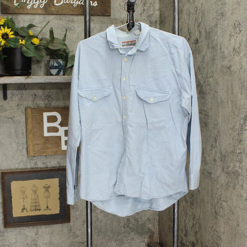 Threads Unlimited Mens Vintage Button Up Work Shirt 1667a1922846dc Light Blue L
