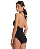 Lauren Ralph Lauren Womens Macrame-Ring High-Neck One-Piece Swimsuit Black 6