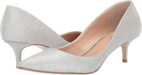 Jewel Badgley Mischka Royalty Pointed Toe Kitten Heels Shoes Silver Gray 7.5M