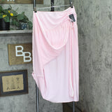 Kate Spade Long Cover-Up Skirt with Shirred Open Side Begonia Bloom Pink L