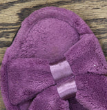 Isotoner Terry Double Band Non-Slip Slippers Purple 7.5-8