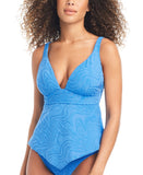 Bar III Womens Hankey Textured Tankini Swim Top MBHW24434 Cobalt Blue L