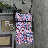 Swim Solutions Womens Floral Empire Waist Swimdress One Piece Pink Multi 12