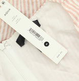 Aqua Womens Stripe Poplin Front Tie Mini Dress S2098D-2BL Rose Pink / White M