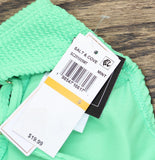 Salt + Cove Rib Scrunch Scoop-Neck Bralette Bikini Top Mint Tea Green S