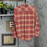 Weatherproof Vintage Classic-Fit Long-Sleeve Lightweight Plaid Flannel Red L