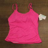 Swim Solutions Paisley-Print Tunnel Tankini Swim Top Paisley Jacquard Pink 18