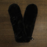 Inc International Concepts Womens Faux Fur Pull-Through Scarf Stole Black
