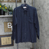Hongdou Mens Button Up Woven Long Sleeve Shirt 166e88935b3da7 Blue Plaid 42