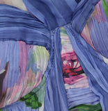 Aqua Womens Woven Floral Boarder Maxi Dress IDO14640 Blue / Purple Multi XS
