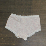 Maidenform Classic Microfiber Boyshorts w/Lace Gentle Peach / Ivory Off White M