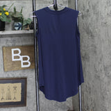 JM Collection Womens Embellished Cutout Tank Top 100037107MS Intrepis Blue S