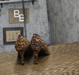 On 34th Womens Jeules Pointed-Toe Slip On Pumps Leopard Microsuede 7M