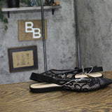 A New Day London Lace Slingback Bow Flats 94303527 Black 9M
