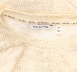 Peace Love World French Terry Long Sleeve Sweatshirt Pristine Brown Multi 2XS