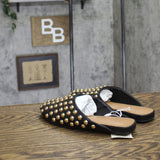 A New Day Channing Studded Slip-On Mule Flats 91636452 Jet Black 6M
