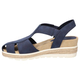Easy Street Womens Freeport Wedge Heeled Sandals FREEPORT Navy Blue 8.5M