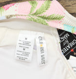 California Waves Scrunch One Piece Swimsuit Plumeria Postage White Multi M