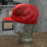 San Sun Mens Vintage Morningstar's Garage Trucker Baseball Hat Cap Red OS