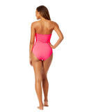 Anne Cole Twist Front Shirred One-Piece Swimsuit MYMO00501 Hot Flamingo Pink 12