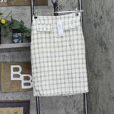 Ny Collection Womens Slim Double Knit Petite Skirt PTDK2434 White Gold PS