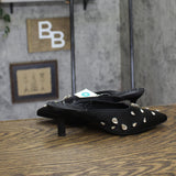 A New Day Womens Katia Heels Satin Rhinestone Tear Drop 94663381 Black 8M