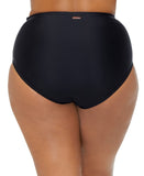 Raisins Curve Ruched Bikini Swim Bottom Black 18W
