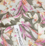 NY Collection Woven Floral Blouse with 3/4 Dolman Sleeves Black Floral Multi M