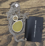 New York & Company Triple Tier Multi Pendant Necklace Silver Gray Multi 17" + 3"