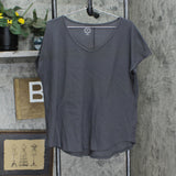 Maurices Womens Plus Size Thermal Cap Sleeve T-Shirt Tee 167108ac370e9f Gray 0X