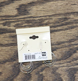 Ear Sense Layered Bead Hoop Drop Earrings Gold / Silver Gray 2.75"