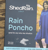 Shedrain Pullover Hooded Drawstring Rain Poncho 84300954 Charcoal Gray 39" x 58"