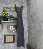 Everly Womens Ruffle Woven Unlined Tie Front Gown 16791797d15df5 Gray S