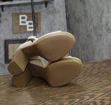 Sun + Stone Womens Reemaa Block-Heel Platform Sandals 10018613200 Bone Brown 10M