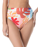 Vince Camuto Womens Printed Convertible-Waist Bikini Bottom Swim Multi Green S